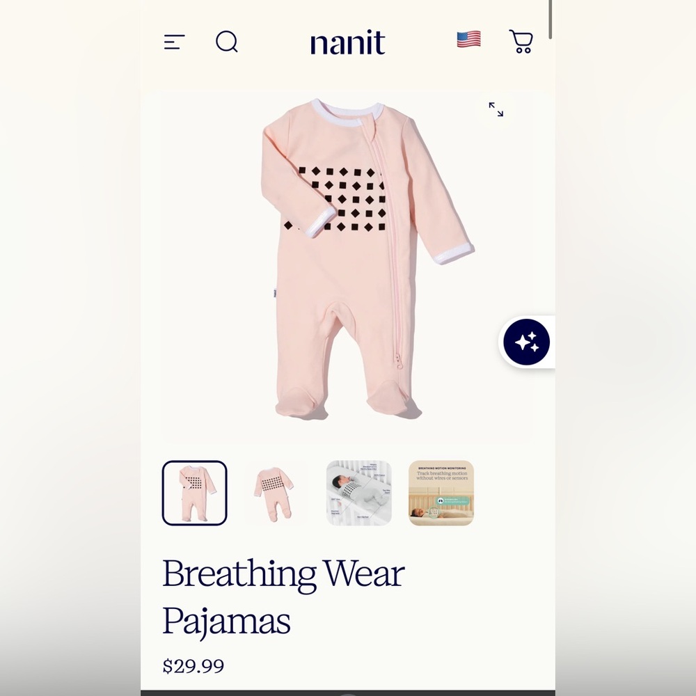 Pink Nanit pajamas - 0-3 months